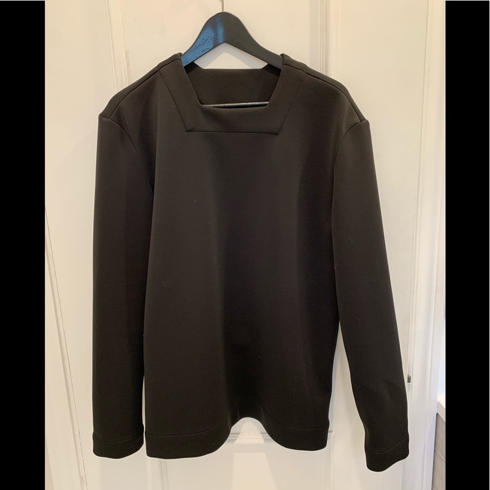 RAD Hourani black long sleeve oversized square neck top. Size 0 (XS). Unisex